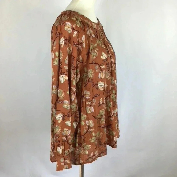 Women's Zanzea Top Blouse XL Brown Floral Hippie Boho Cottagecore Pullover - Picture 2 of 7